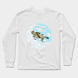 Turtle Flying In The Skies Long Sleeve T-Shirt